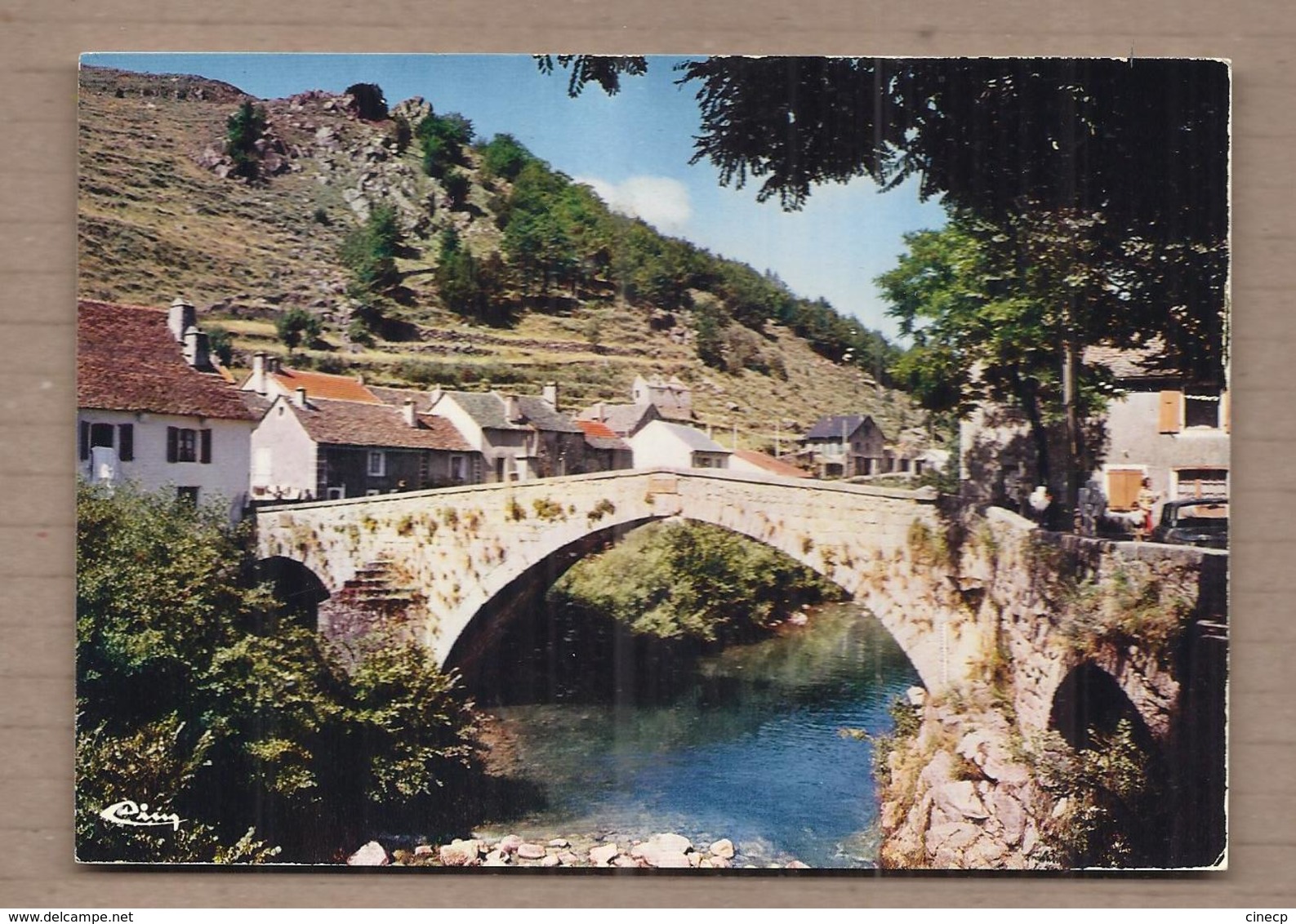 CPSM 48 - PONT-DE-MONTVERT - Le Grand Pont - TB PLAN EDIFICE Sur Cours D'eau + Village Derrière - Le Pont De Montvert