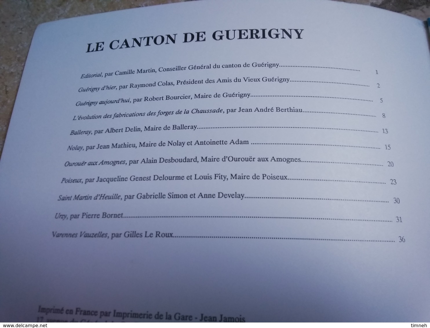 CAMOSINE - N°56 - LE CANTON DE GUERIGNY - Les Annales Des Pays Nivernais 1988 - 39 Pages - Bourgogne