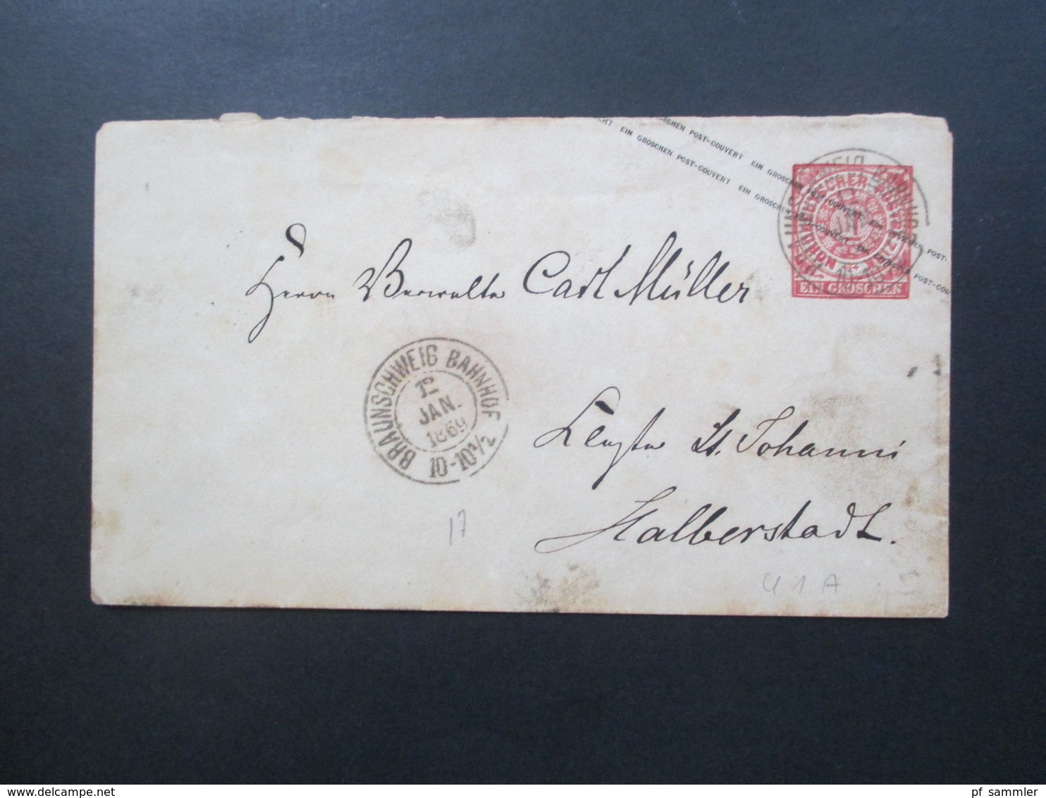 Altdeutschland NDP 1869 GA Umschlag U1 Ab Stempel K2 Braunschweig Bahnhof (2x) - Lettres & Documents