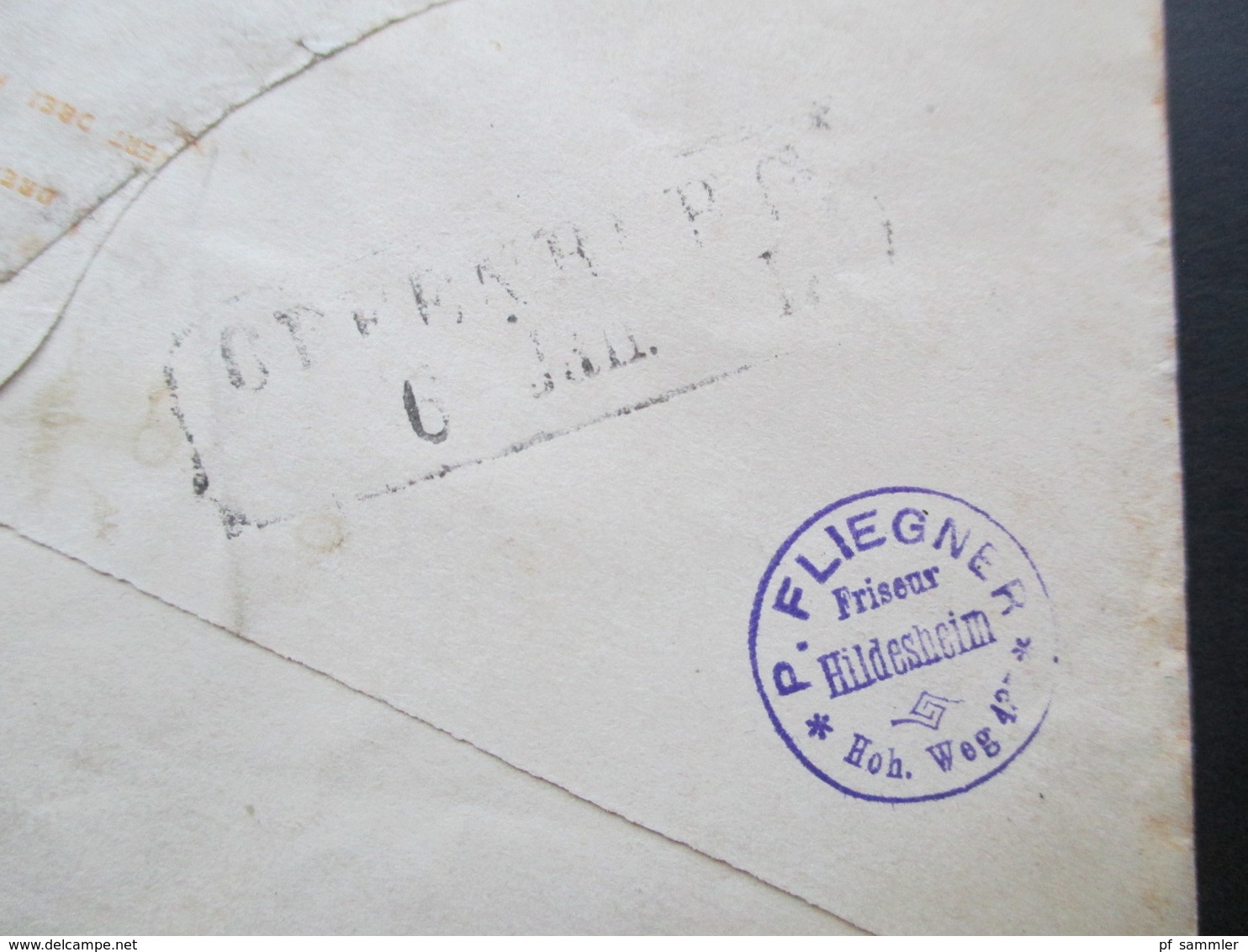 AD Baden Ganzsachen Umschlag U9 Rückseitig Besitzerstempel ?! P. Fliegner Friseur Hildesheim - Postal  Stationery