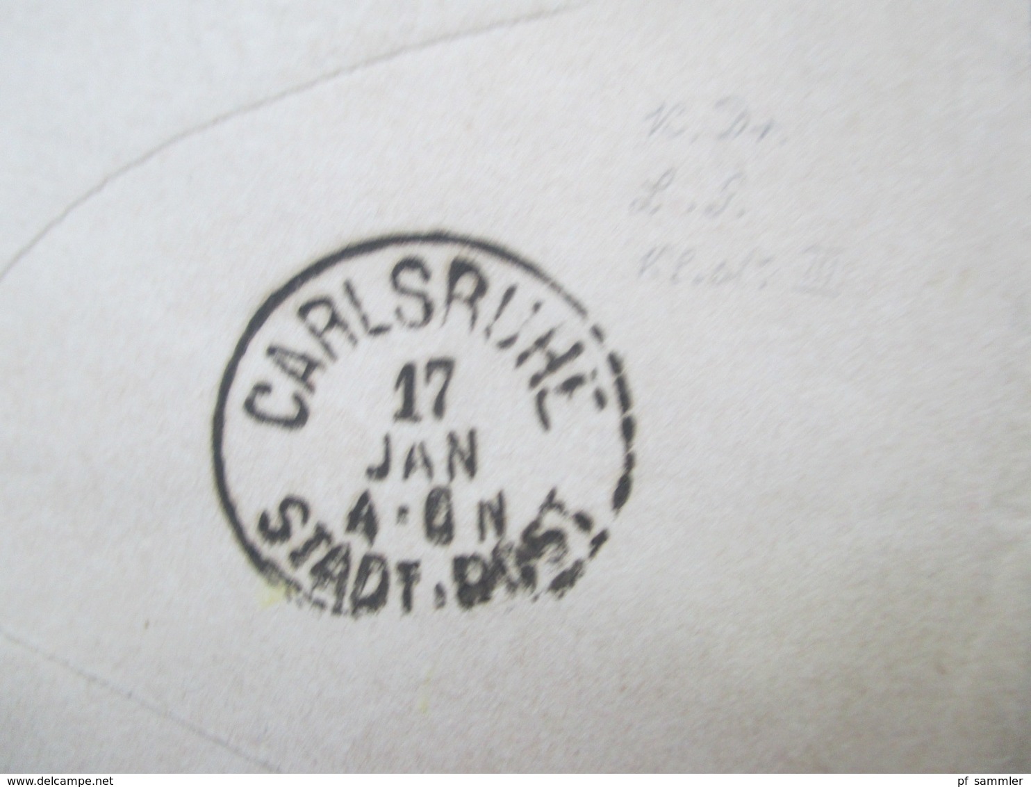 AD Baden Ganzsachen Umschlag U12 Rückseitig Stempel K1 Carlsruhe Stadt - Post - Postal  Stationery