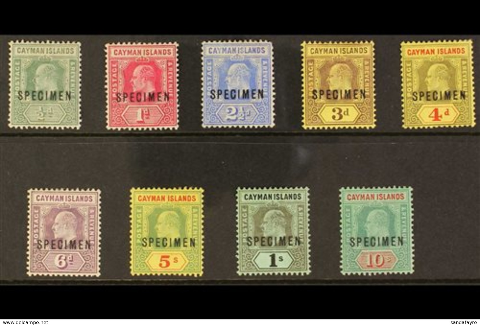 1907-09 KEVII Overprinted "SPECIMEN" Complete Set, SG 25s/30s And 32s/34s, Fine Mint. (9 Stamps) For More Images, Please - Cayman Islands