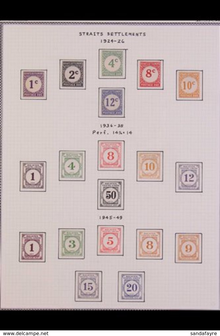 POSTAGE DUES 1924 - 1965 Complete Mint Collection With 1924 Set, 1936 Set, 1945 Set, 1951 Set Less 20c Plus Complete Per - Straits Settlements