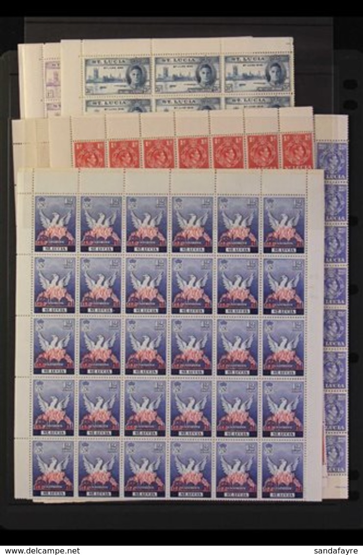 1943-51 NHM SHEETS - DISPLAY POTENTIAL An All Different Group Of Complete Sheets With 1943 2½d Ultramarine Perf 12½, 194 - St.Lucia (...-1978)