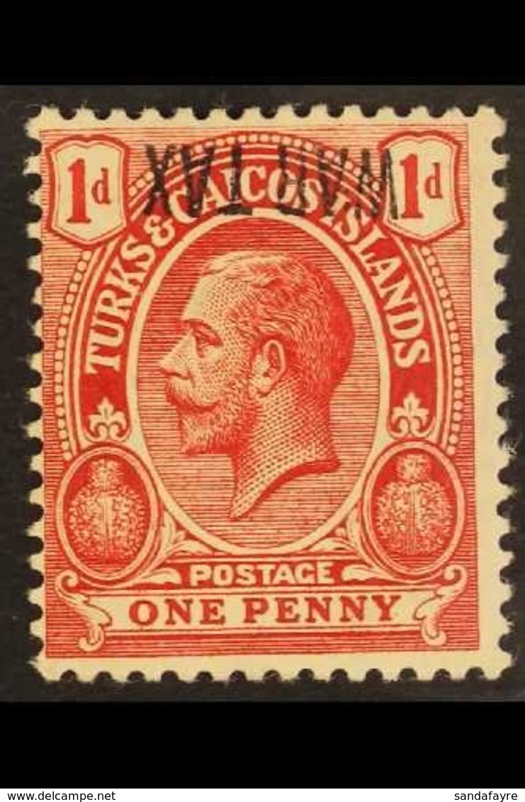 1917 1d Red With "WAR TAX" INVERTED AT TOP, SG 140d, Very Fine Mint. For More Images, Please Visit Http://www.sandafayre - Turks And Caicos