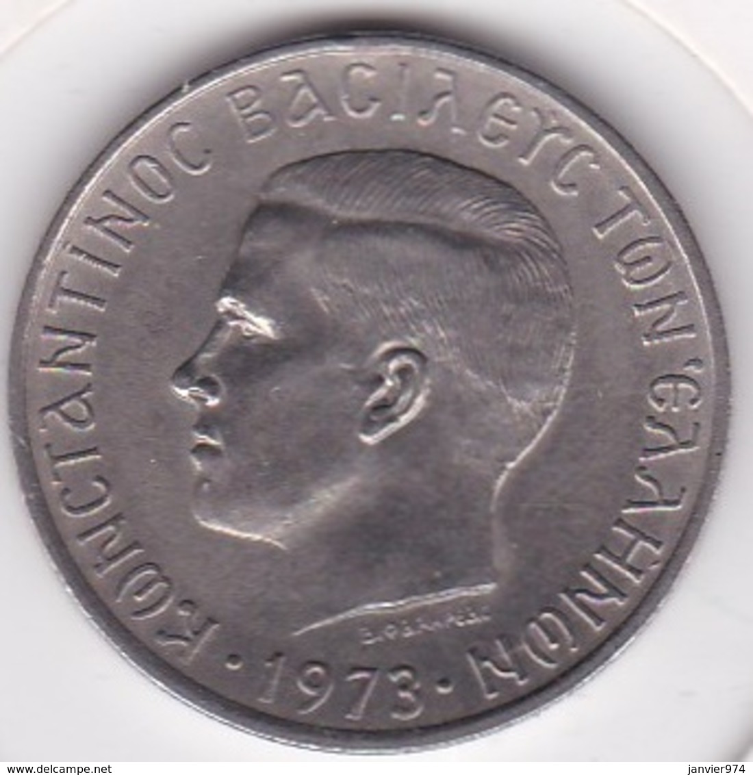 Grèce 5 Drachmai 1973. Constantin II. Copper Nickel. KM# 100 - Grèce