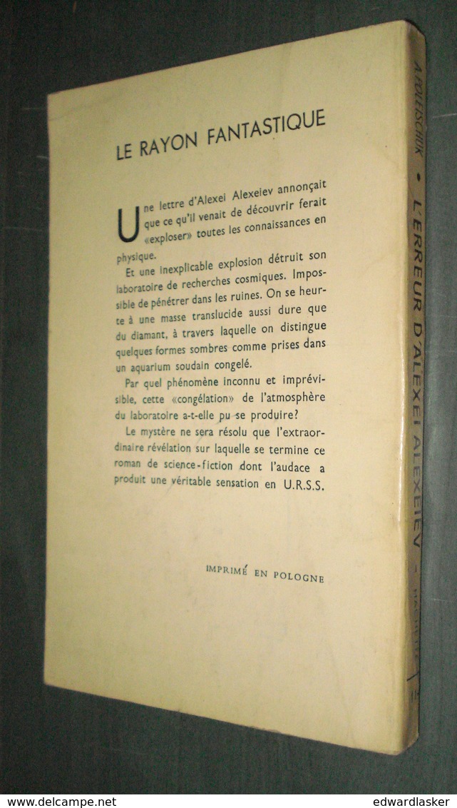 Coll. LE RAYON FANTASTIQUE N°114 : La Légende D'Alexei Alexeiev //A. Poleischuk - EO 1963 - Couv. Forest - Le Rayon Fantastique