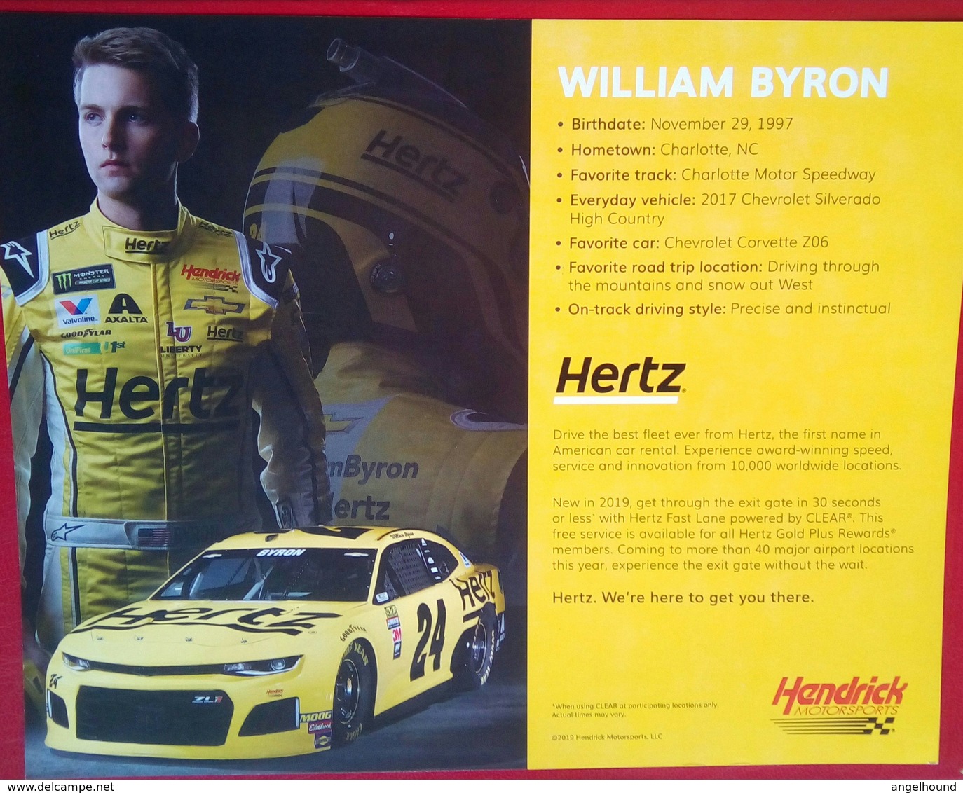 Hertz William Byron  Hero Card - Kleding, Souvenirs & Andere