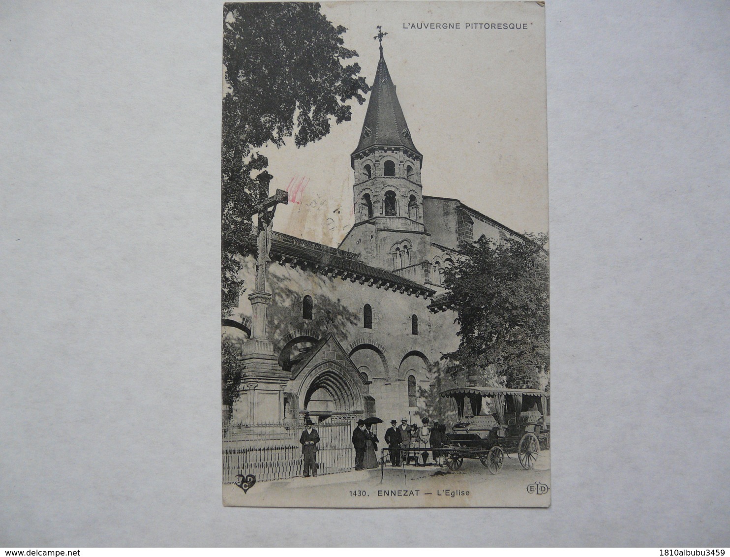 CPA 63 PUY DE DOME - ENNEZAT : Scène Animée Devant L'Eglise (corbillard) - Ennezat