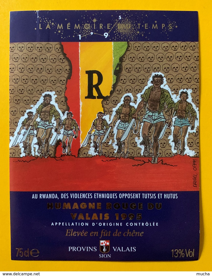 10504 -  Rwanda Violences Entre Tutsis Et Hutus De La Série La Mémoire Du Temps 1995 Humagne Rouge Dessin Giardino - Kunst