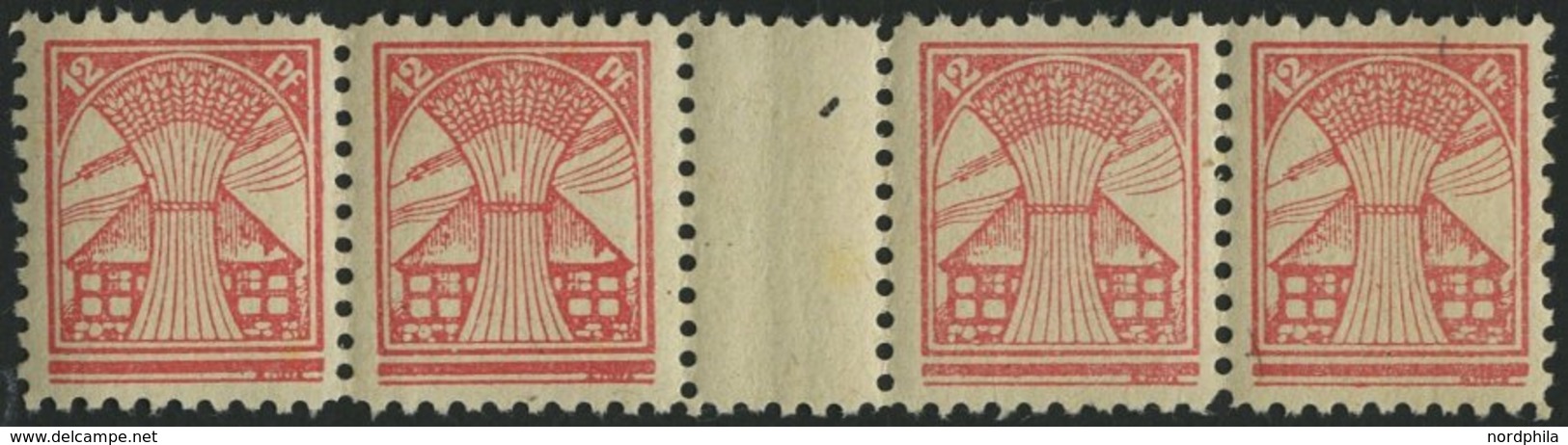 MECKLENBURG-VORPOMMERN 18cZW **, 1945, 12 Pf. Rosarot Im Waagerechten Paar Mit Zwischensteg, Pracht, R!, Mi. 1300.- - Otros & Sin Clasificación