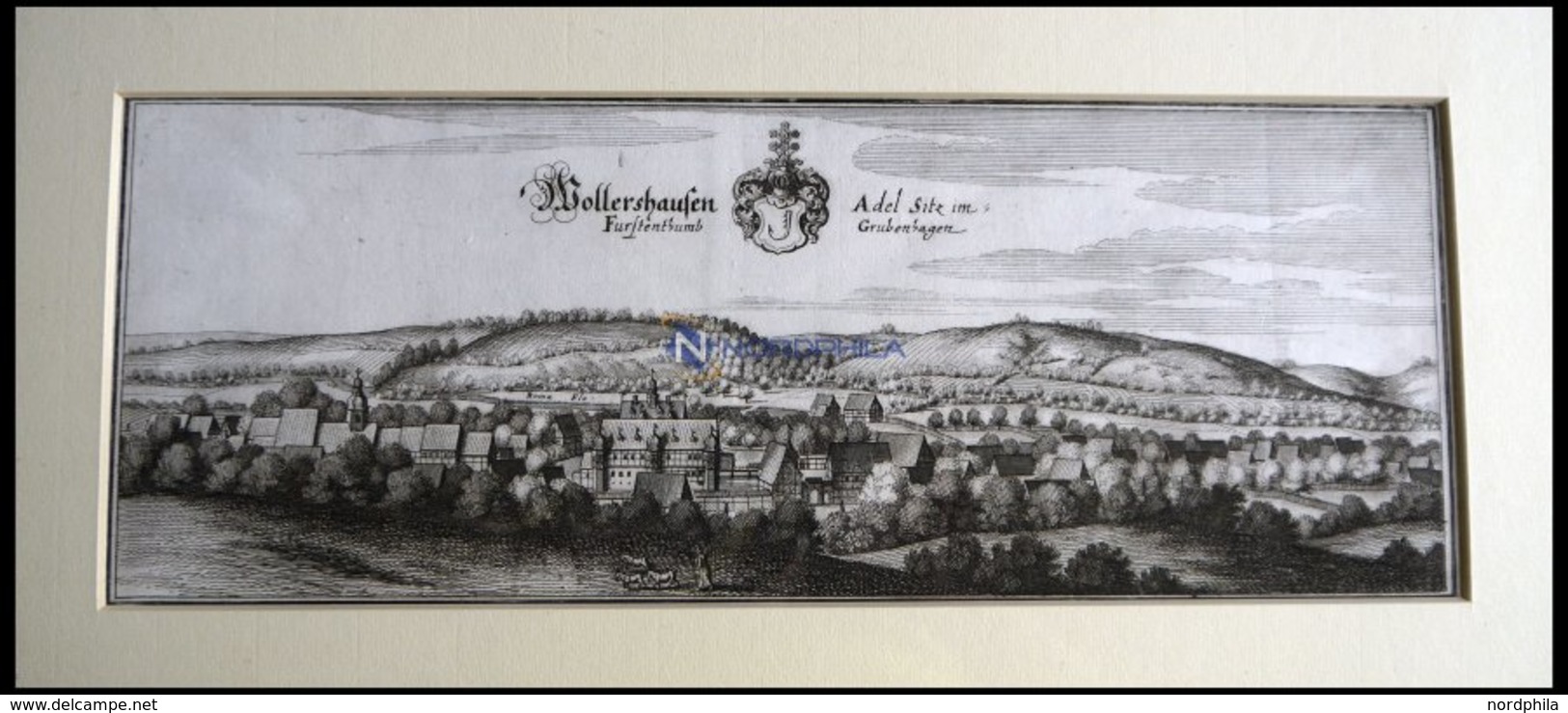 WOLLERSHAUSEN, Gesamtansicht, Kupferstich Von Merian Um 1645 - Lithographies