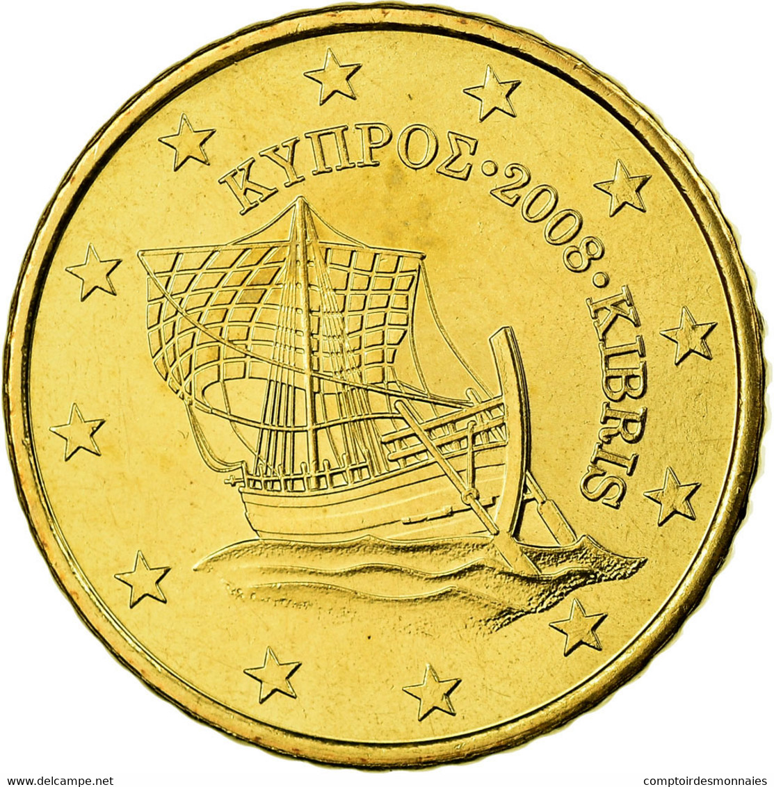 Chypre, 50 Euro Cent, 2008, FDC, Laiton, KM:83 - Zypern