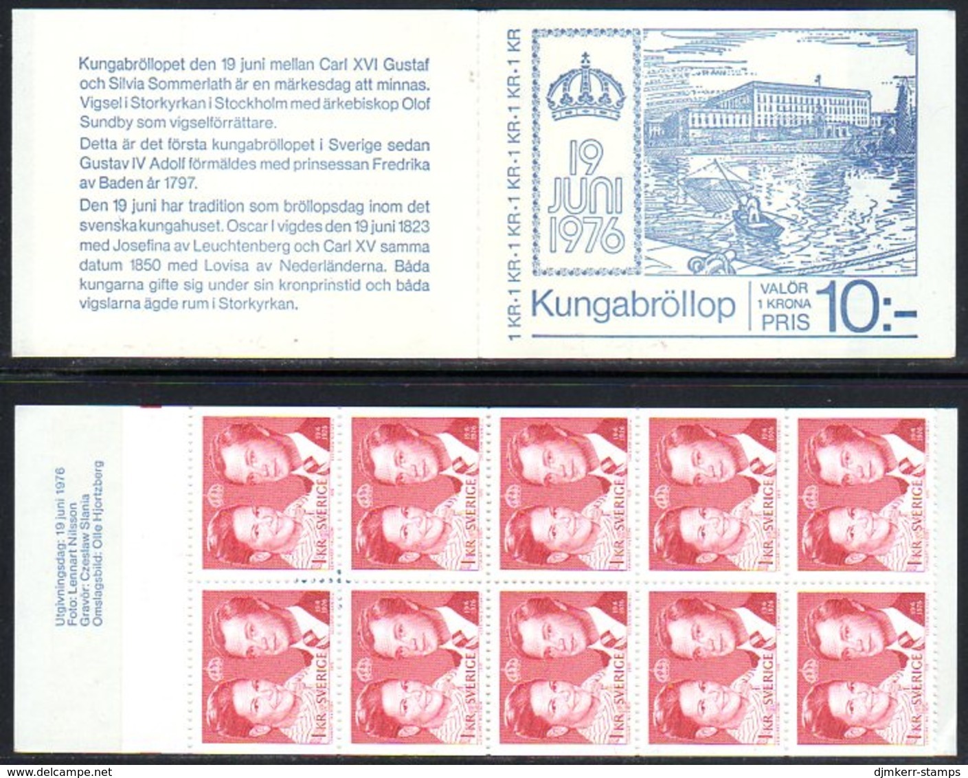 SWEDEN 1976 Royal Wedding Booklet  MNH / **. Michel 952D - 1951-80