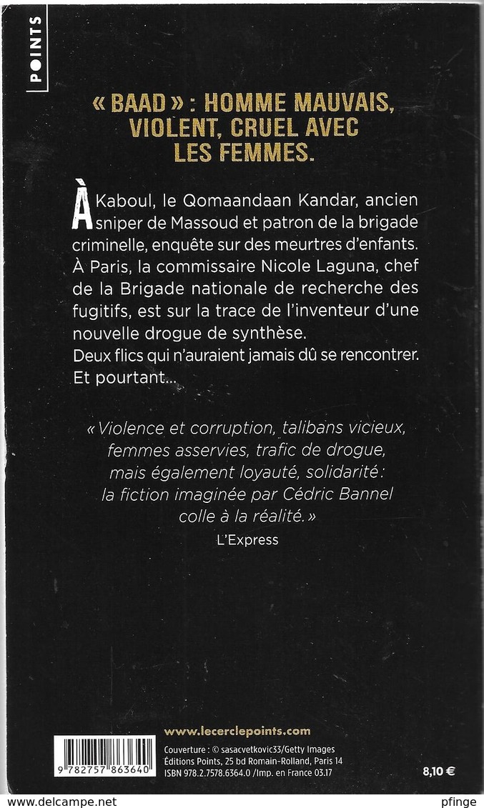 Baad -Une Enquête à Kaboul Par Cédric Bannel - Collection Points Policier N° P4530 - Arts Et Créations