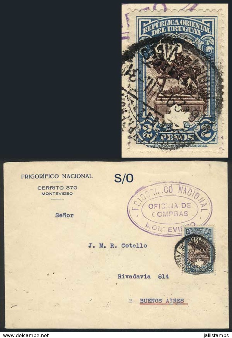 URUGUAY: Cover Of The "Frigorífico Nacional" Sent To Buenos Aires On 29/JUL/1931, Franked By A 1928 Regular Mail Stamp O - Uruguay