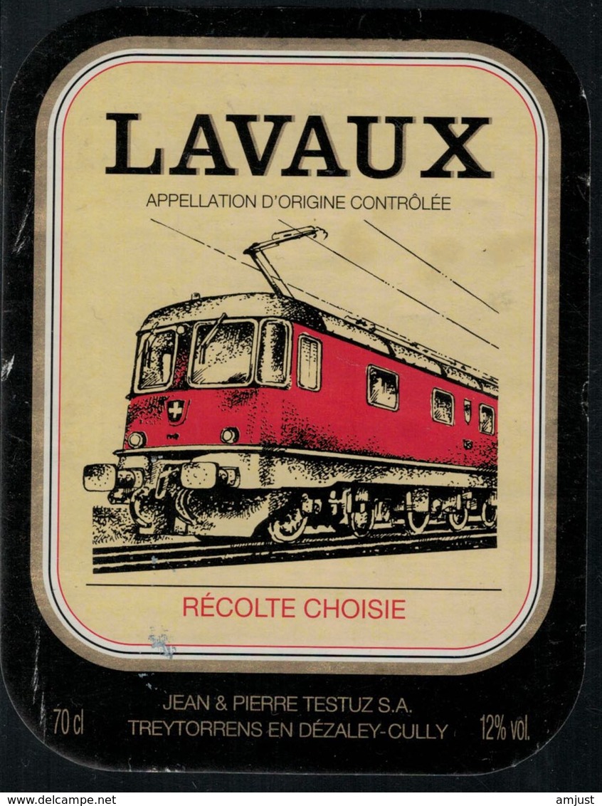 Etiquette De Vin // Lavaux, Train Suisse - Trains