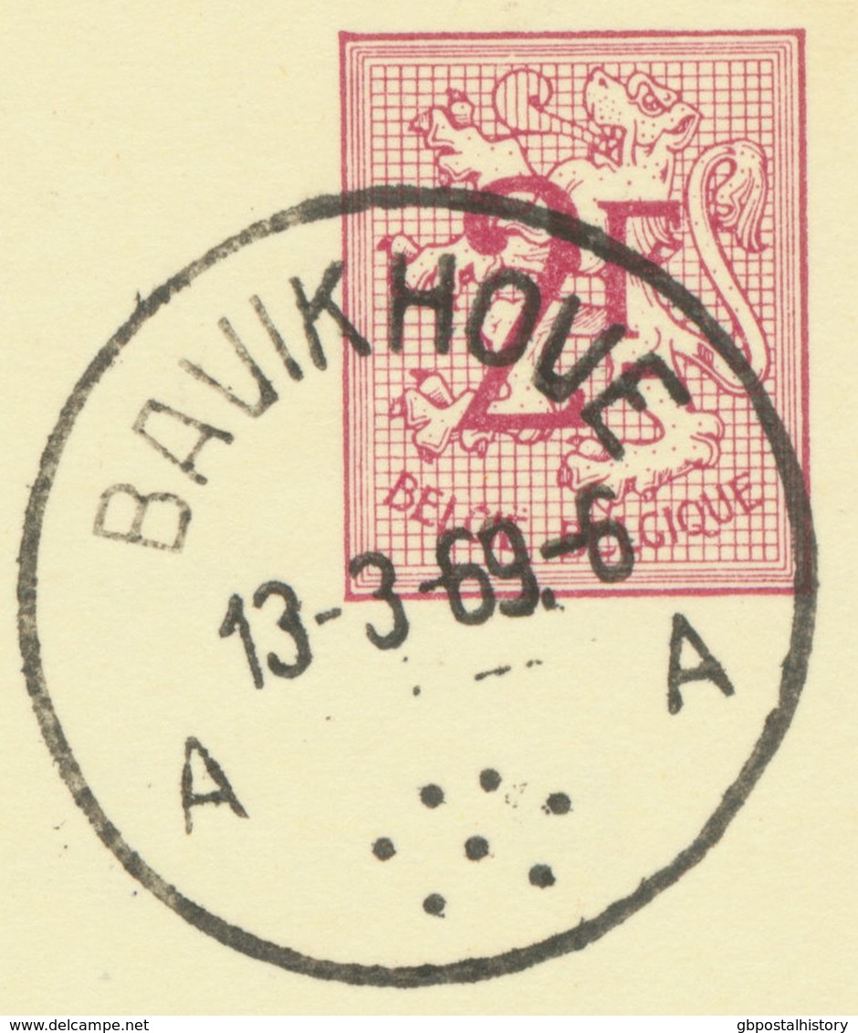 BELGIUM BAVIKHOVE A (Harelbeke) 1969 Postal Stationery 2 F, PUBLIBEL 2291 N.)Variety: White Dot Under „t“ Of „het“ - Errors & Oddities