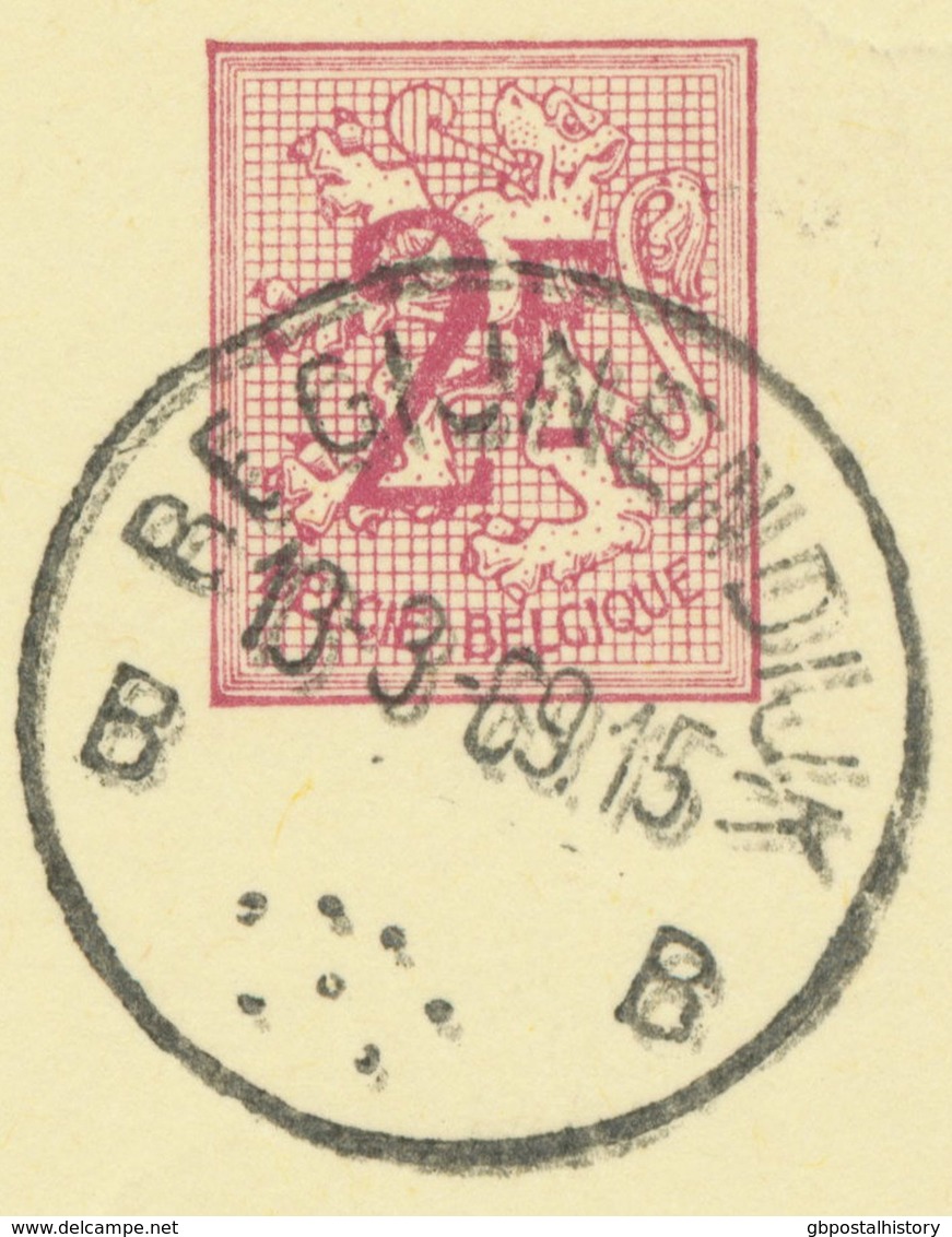 BELGIUM BEGIJNENDIJK B SC With Dots 1969 (Postal Stationery 2 F, PUBLIBEL 2280 N) Varitey: Look At The Mouth - Varianten & Curiosa