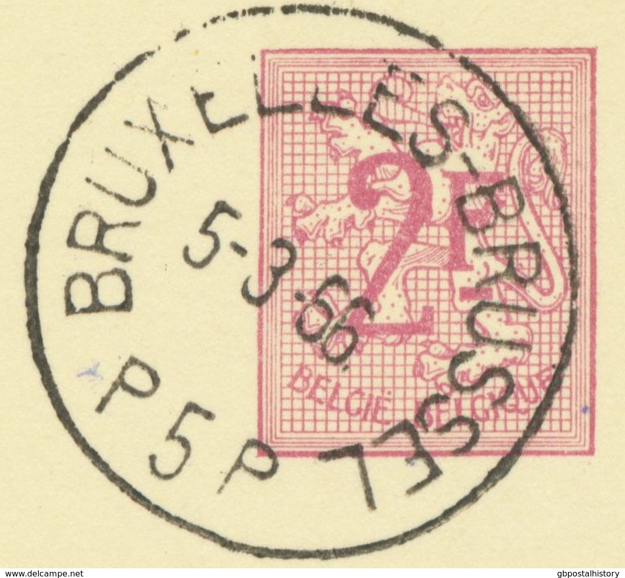 BELGIUM BRUXELLES-BRUSSEL P 5 P 1966 Postal Stationery 2 F PUBLIBEL 2053 VARIETY Red Line Through „I“ From „PLANTAARDIG“ - Varietà/Curiosità