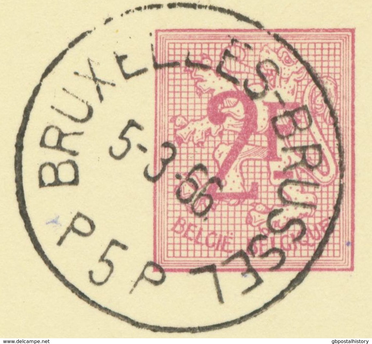 BELGIUM BRUXELLES-BRUSSEL P 5 P 1966 Postal Stationery 2 F PUBLIBEL 2053 VARIETY Red Line Through „I“ From „PLANTAARDIG“ - Varianten & Curiosa