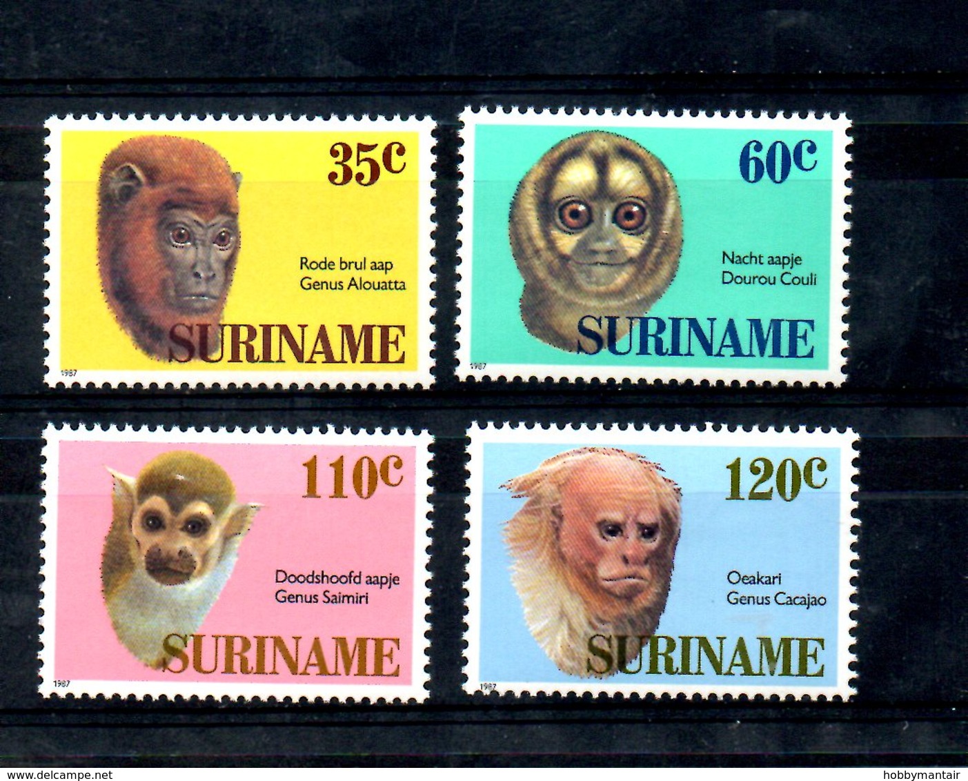 SURINAME, 1987,  PRIMATES, 4v. MNH** - Schimpansen