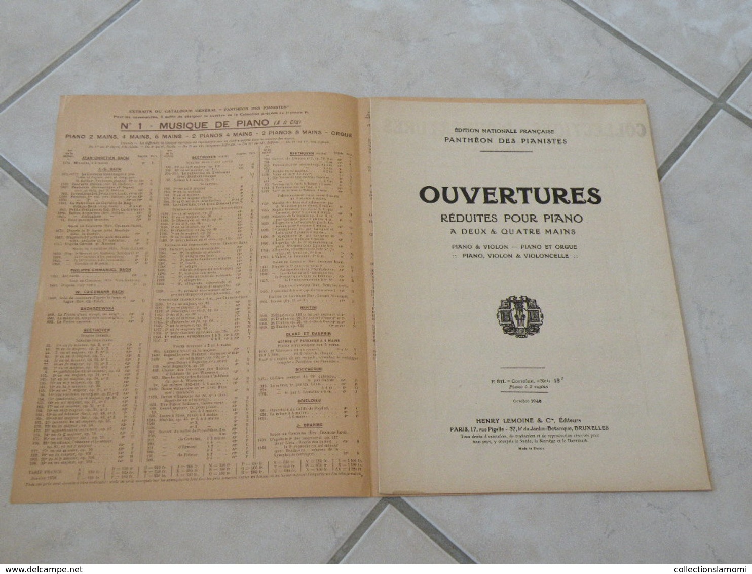 Panthéon Des Pianistes Ouverture Piano Deux Ou Quatre Mains (Musique Beethoven Coriolan) - Partition - Keyboard Instruments