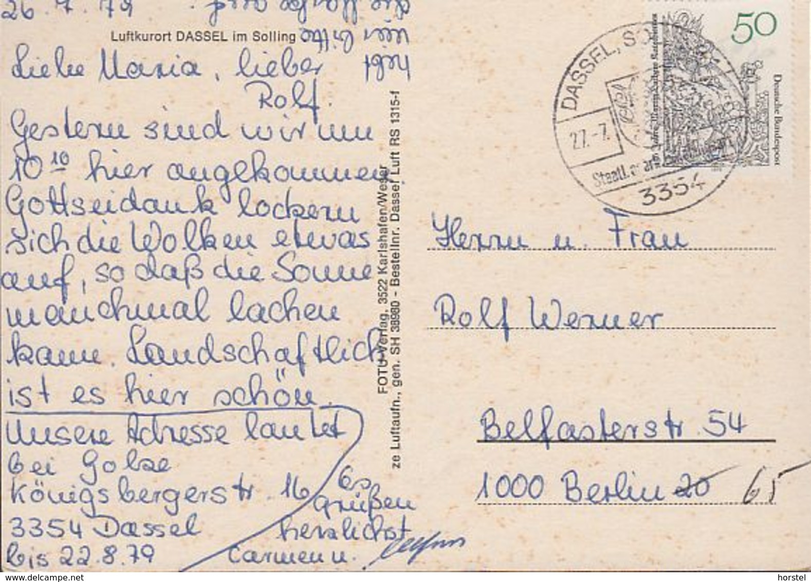 D-37586 Dassel - Im Solling - Luftkurort - Nice Stamp - Northeim