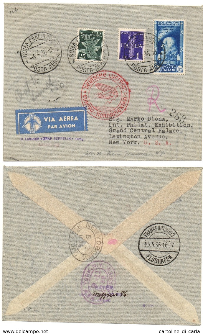 AIR MAIL LETTER 04 05 1936 #152 - Marcophilie (Zeppelin)