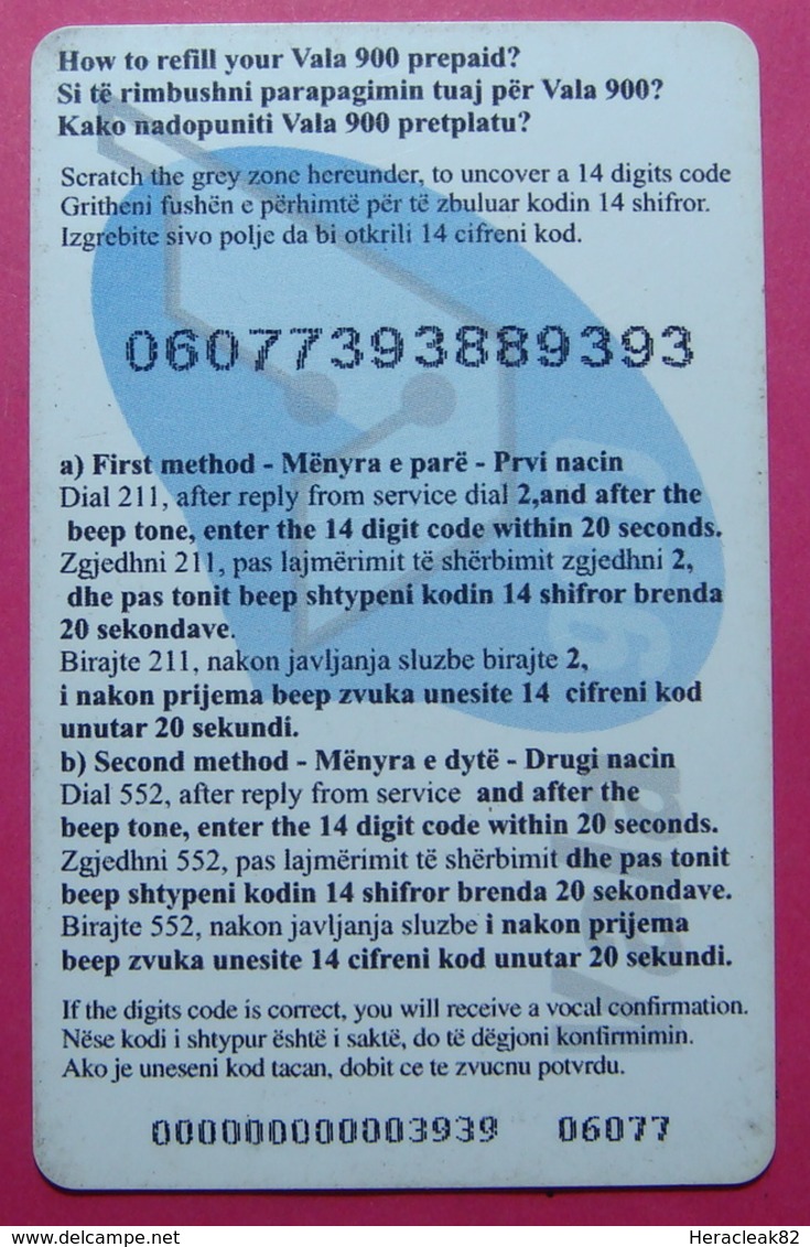 Kosovo Prepaid Phonecard, 50 Euro. Operator VALA, *Old Doors*, VERY RARE, Serial # 06...., Few Remains - Kosovo