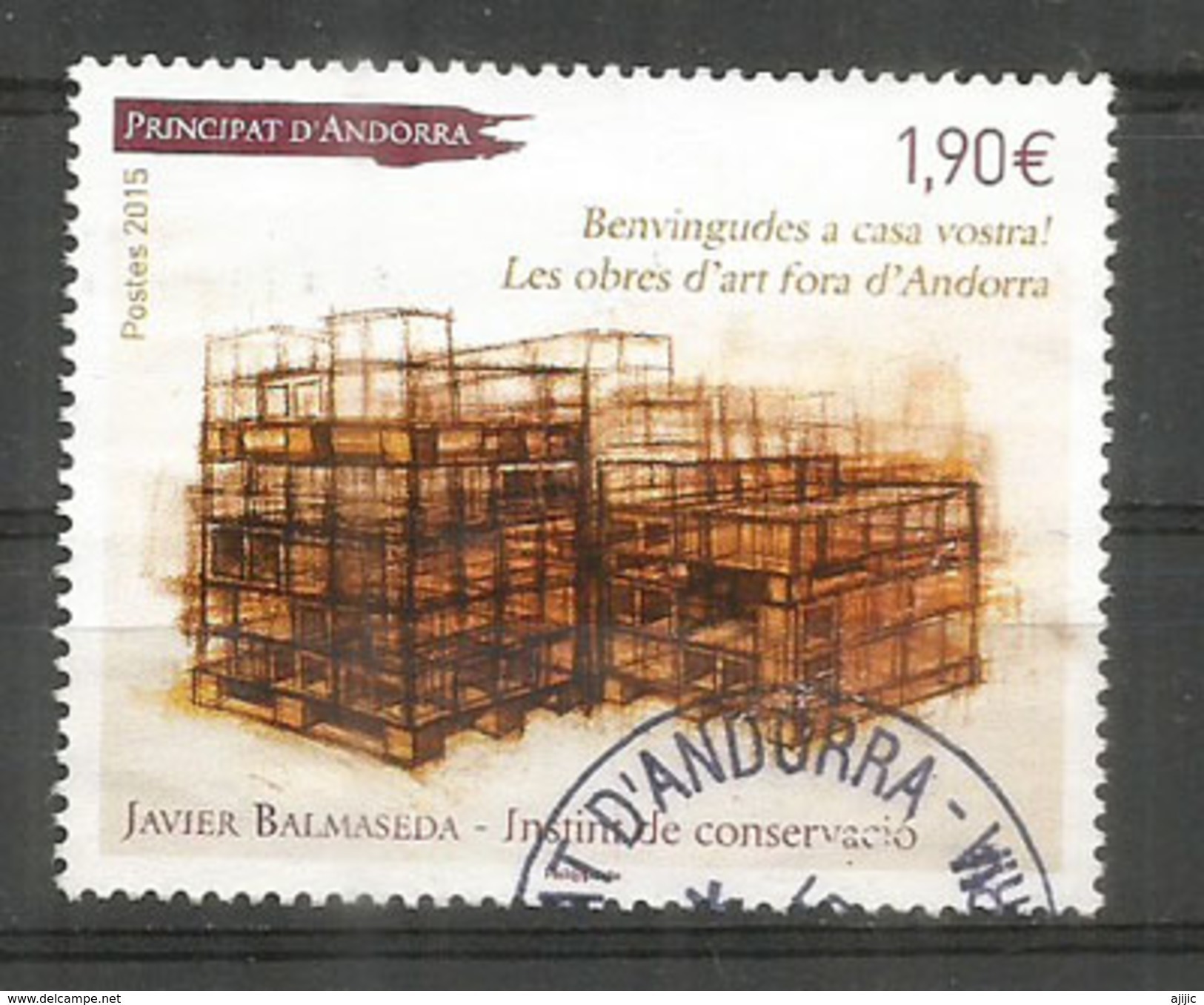 Oeuvre De Javier Balmaseda "Instinct De Conservation" , Oblitéré 1 ère Qualité, Oblitération Ronde, Année 2015 - Used Stamps