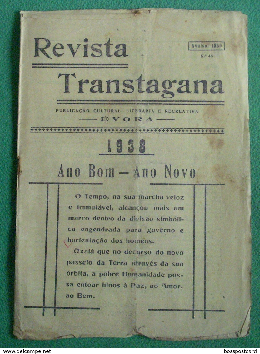 Évora - "Revista Transtagana" Nº 46 De 1938 - Jornal - Imprensa - Publicidade - Algemene Informatie