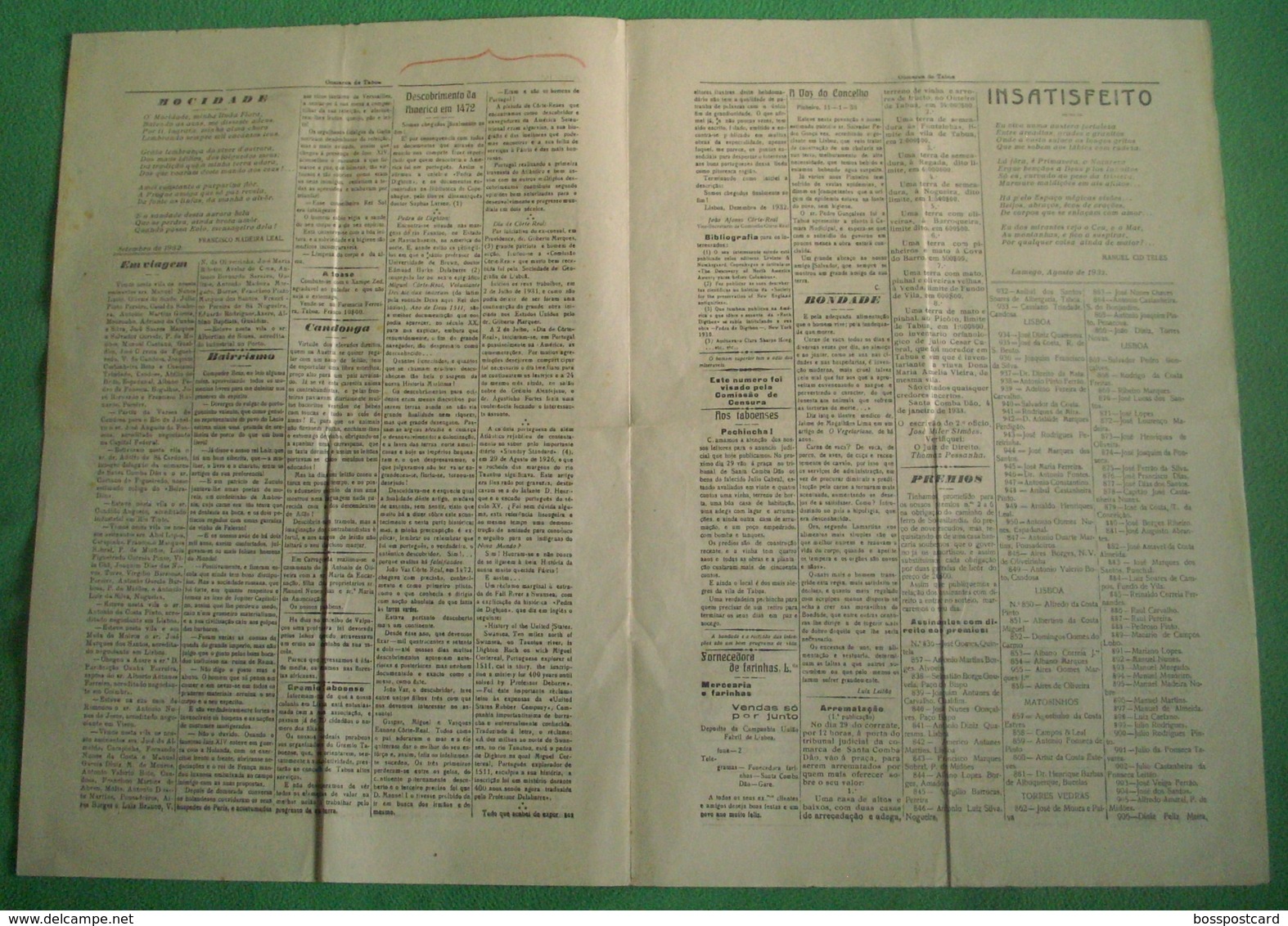 Tábua - Jornal "Comarca De Taboa" Nº 117 De 18 De Janeiro De 1933 - Imprensa. Coimbra. Portugal. - Testi Generali