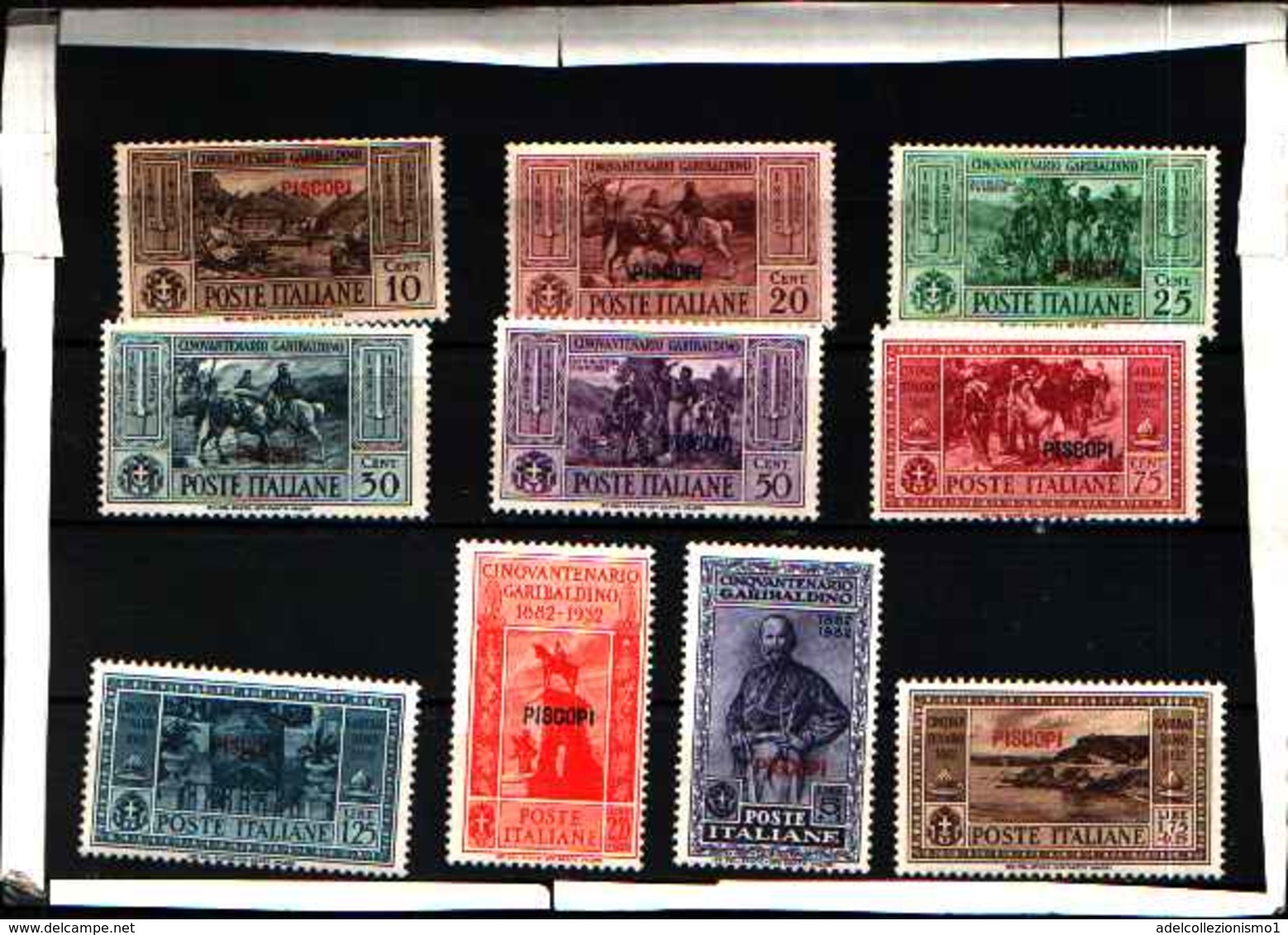 5706BIS )  EGEO-PISCOPI- 50º Anniversario Della Morte Di Giuseppe Garibaldi - 28 Agosto 1932 -SERIE  -MLH* - Egeo (Piscopi)