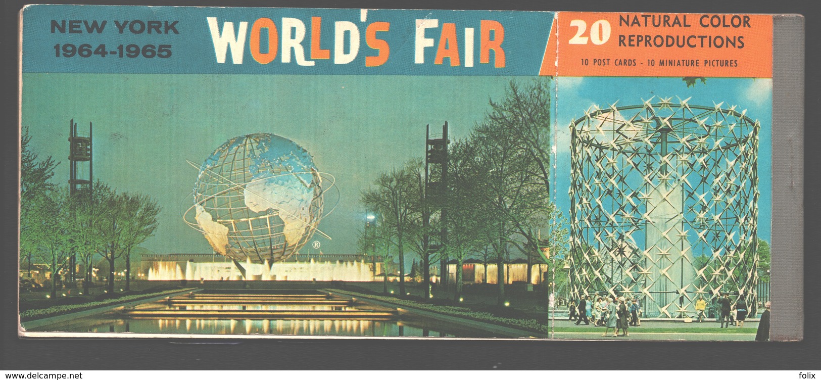 New York - Booklet World's Fair 1964-1965 - 10 Post Cards 10 Miniature Pictures - 20,7 X 8,6 Cm - Complete - Exhibitions