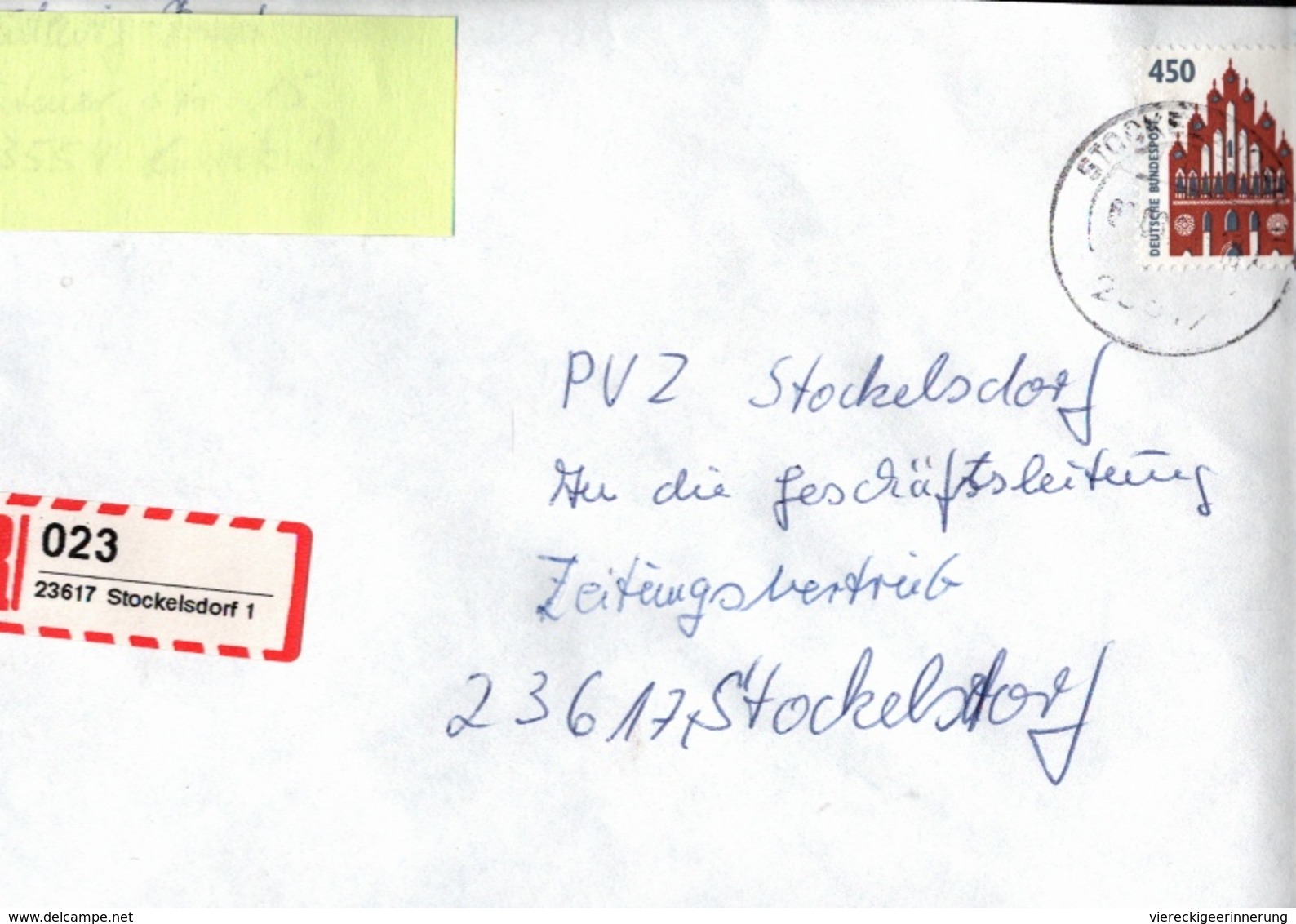 ! 1 Einschreiben , Selbstklebender R-Zettel Aus Stockelsdorf, 23617, Schleswig-Holstein - Etiquettes 'Recommandé' & 'Valeur Déclarée'