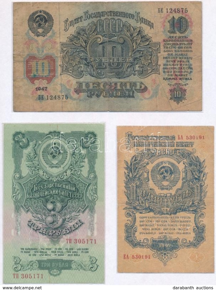 Szovjetunió 1947. 1R + 3R + 10R Mindhárom Lezárt Fóliában T:III,III-
Soviet Union 1947. 1 Ruble + 3 Rubles + 10 Rubles A - Ohne Zuordnung