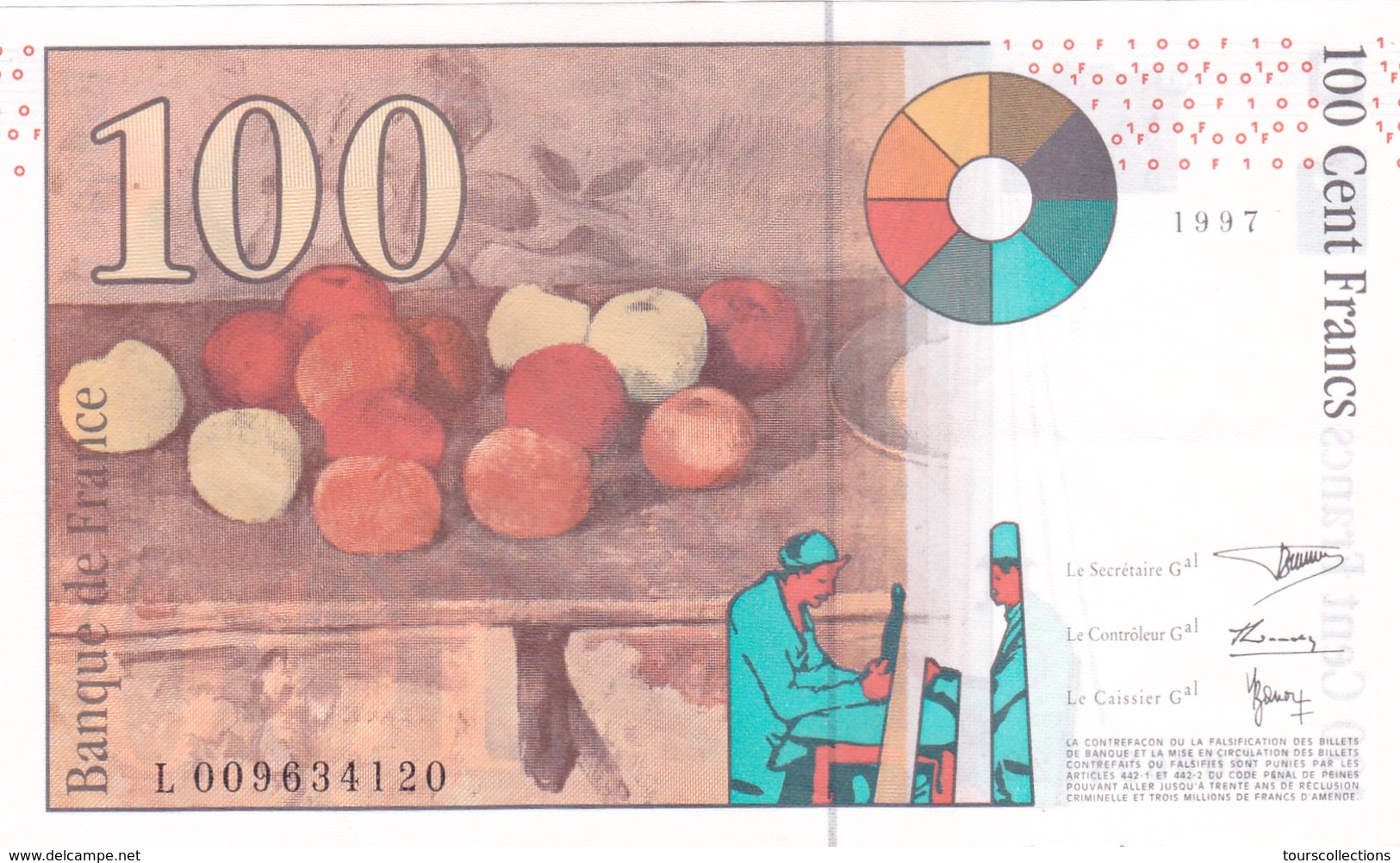 100 FRANCS CEZANNE 1997 En SUP Alphabet L @ FAY 74/01 - 100 F 1997-1998 ''Cézanne''