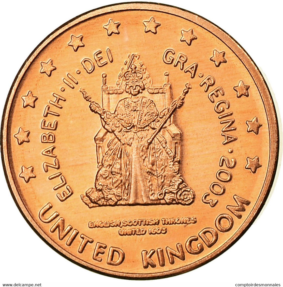 United Kingdom , Fantasy Euro Patterns, Euro Cent, 2003, SPL, Copper Plated - Privatentwürfe