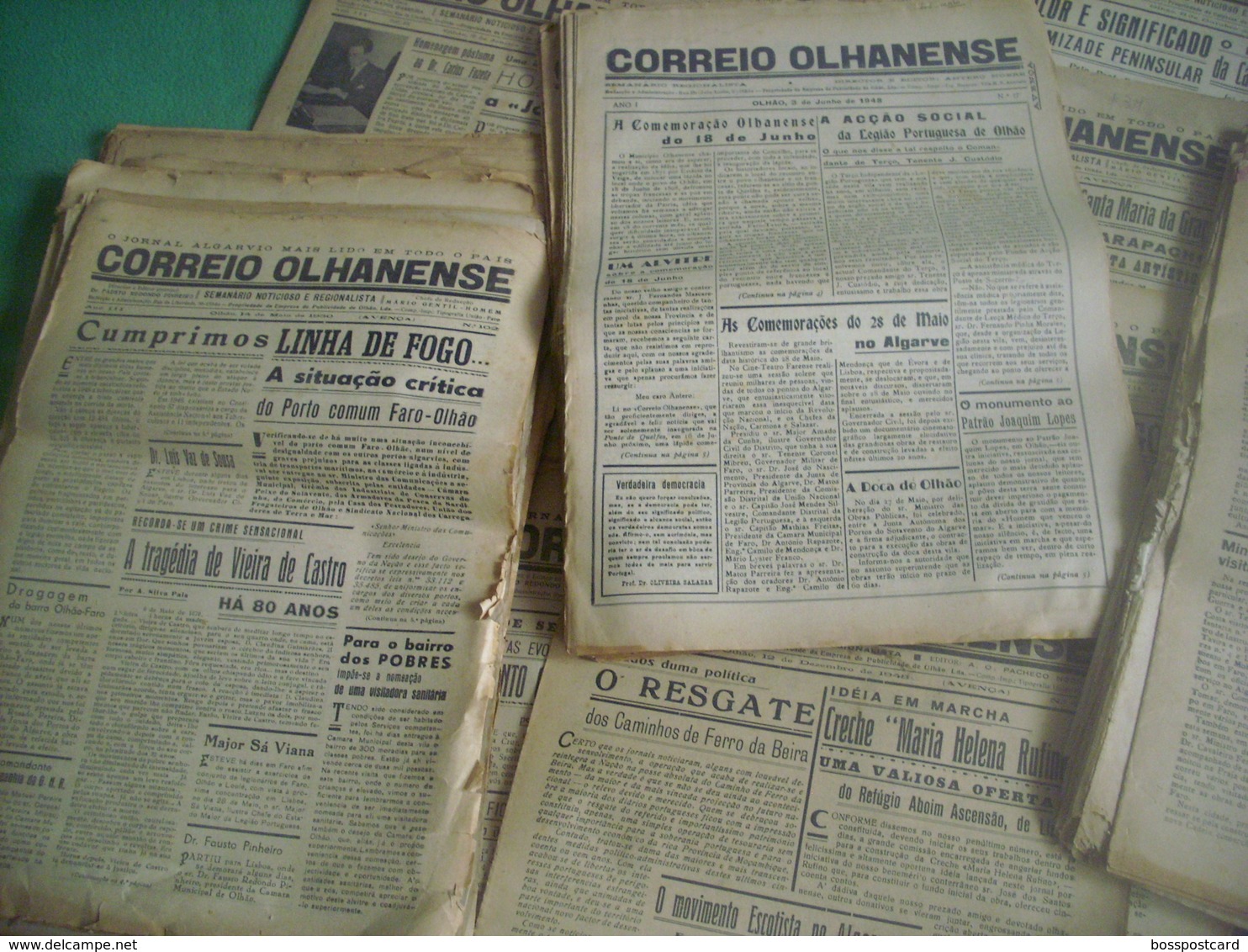 Olhão - 106 Jornais "Correio Olhanense" Dos Anos 1948, 1949, 1950, 1951 - Imprensa. Faro. - Algemene Informatie