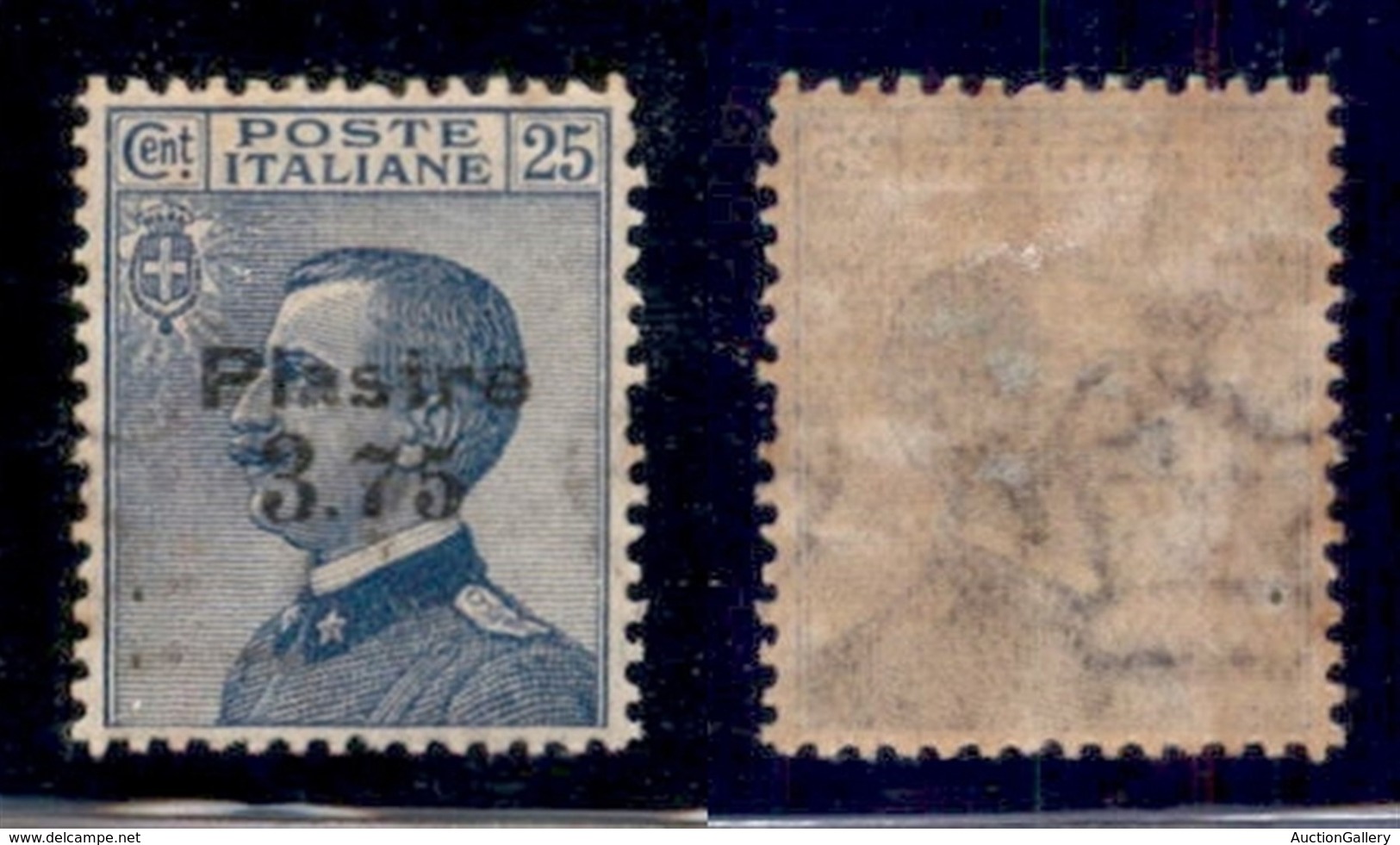 UFFICI POSTALI ALL'ESTERO - Levante - Costantinopoli - 1922 - 3,75 Piastre Su 25 Cent (46c+f) - Punto Dopo 3 + Piasire - - Autres & Non Classés