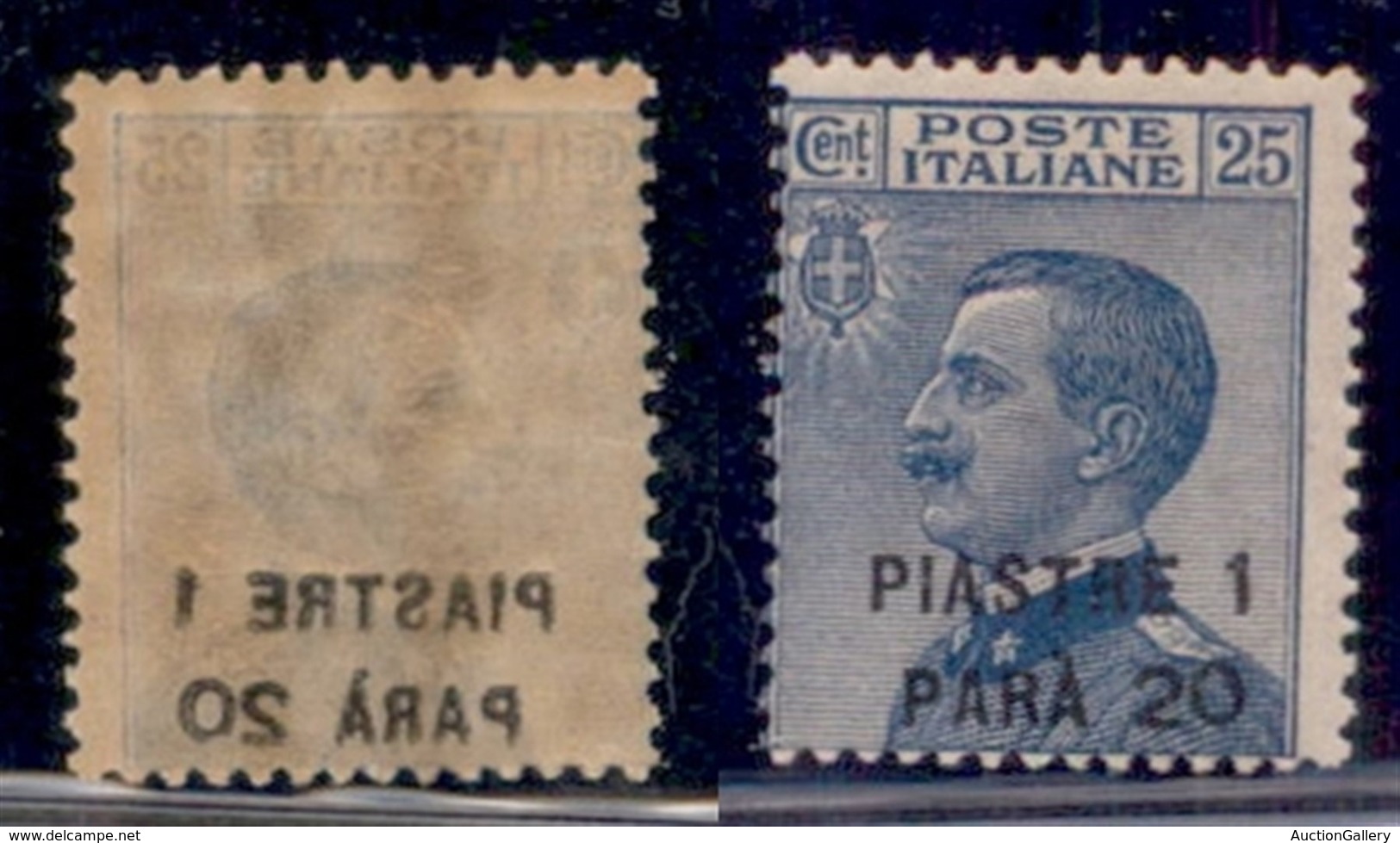 UFFICI POSTALI ALL'ESTERO - Levante - Costantinopoli - 1923 - 1,20 Piastre Su 25 Cent (68c) Con Decalco - Gomma Integra  - Autres & Non Classés