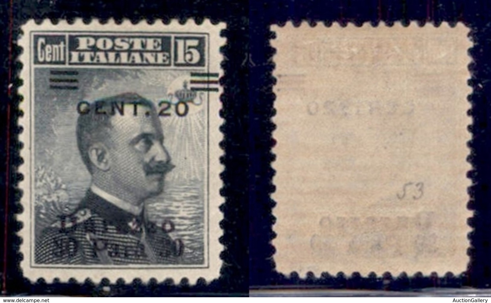 UFFICI POSTALI ALL'ESTERO - Levante - Durazzo - 1916 - 30 Para Su 20 Cent Su 15 (9ab) - Cent + Sbarrette A Destra In Bas - Autres & Non Classés