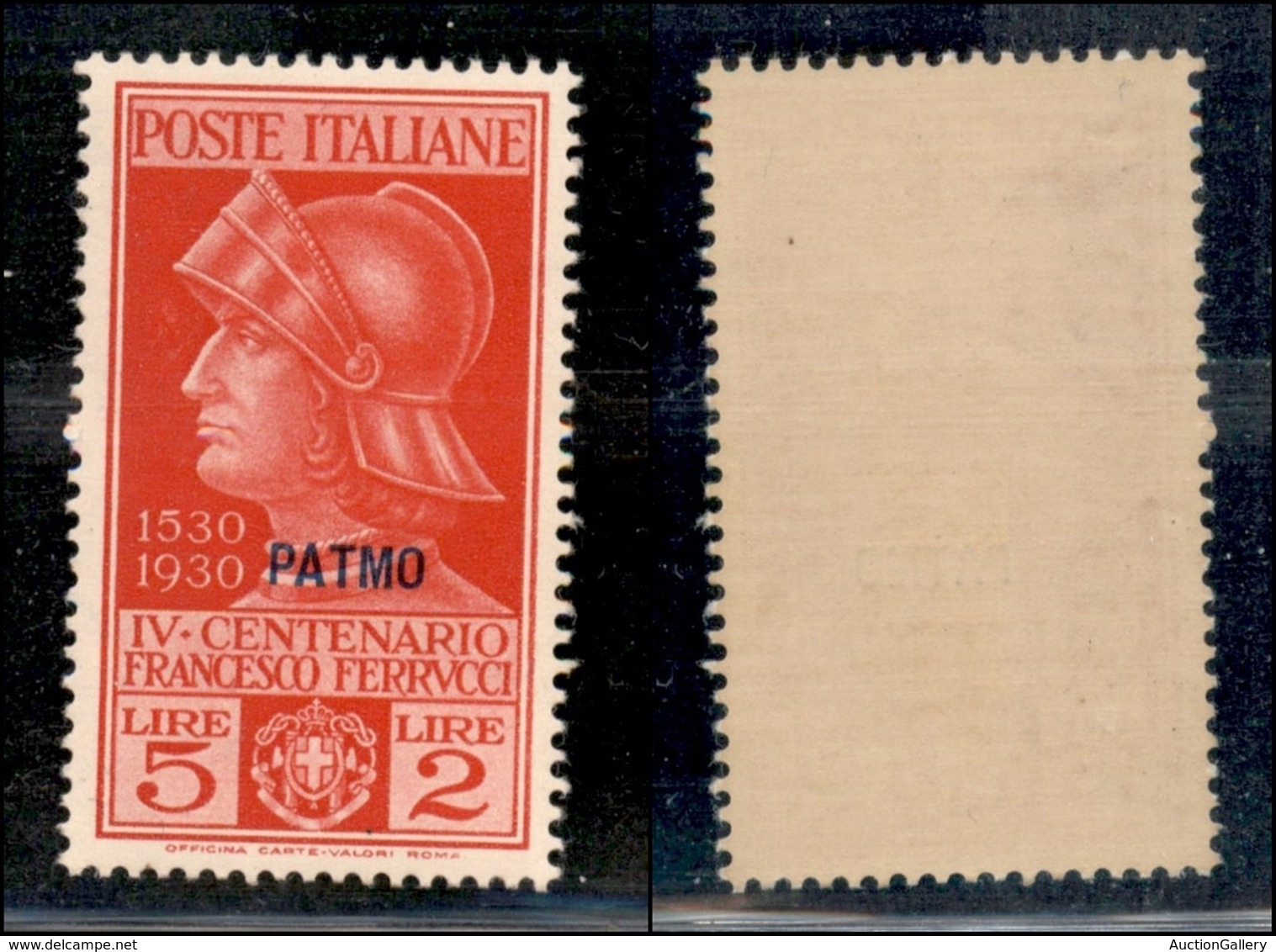 COLONIE - Egeo - Patmo - 1930 - 5 + 2 Lire Ferrucci (16) - Gomma Integra - Otros & Sin Clasificación