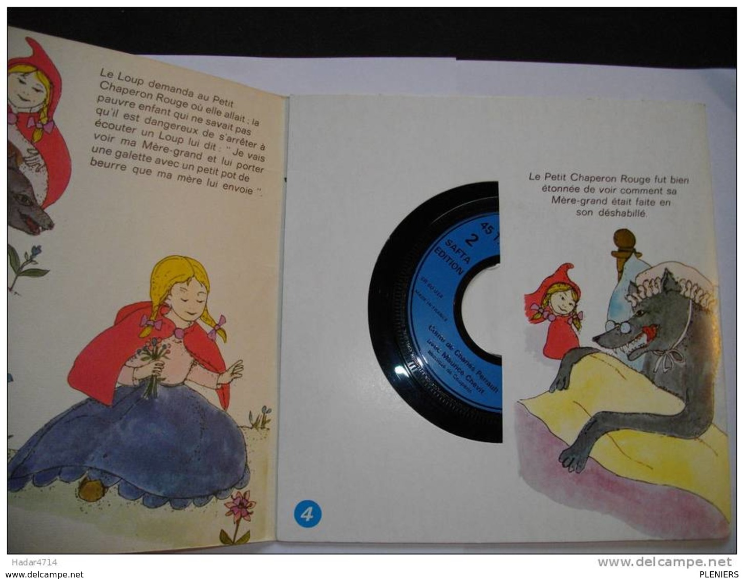 LE PETIT CHAPERON ROUGE  AVEC MAURICE CHEVIT MUSIQUE DE COUPERIN  45 TOURS ALBUM SR 80014 - Children