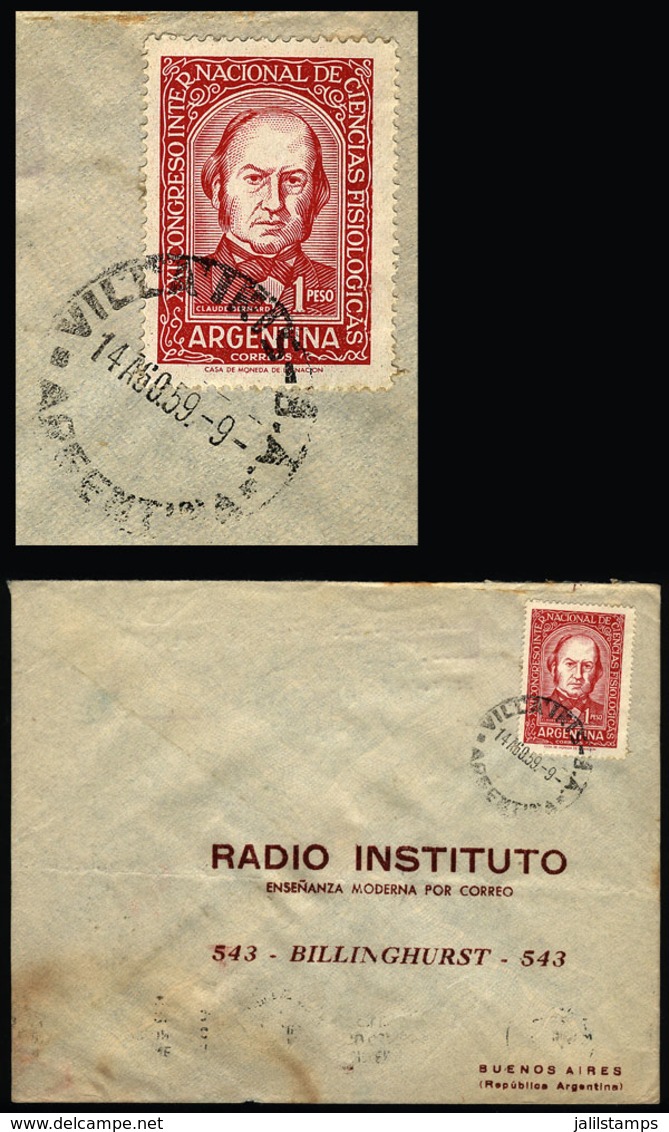 ARGENTINA: Cover With Postmark Of VILLA IRIS (Buenos Aires) Mailed On 14/AU/1959, VF Quality - Covers & Documents