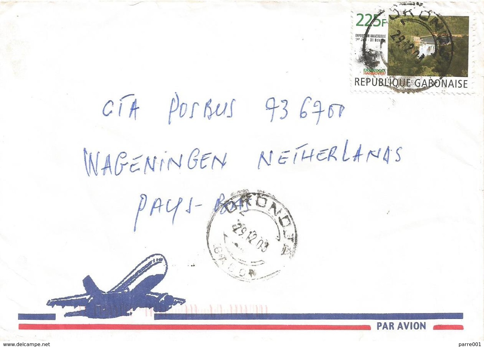 Gabon 2003 Okondja World Expo Hannover Poubara Waterfall Cover - 2000 – Hannover (Duitsland)