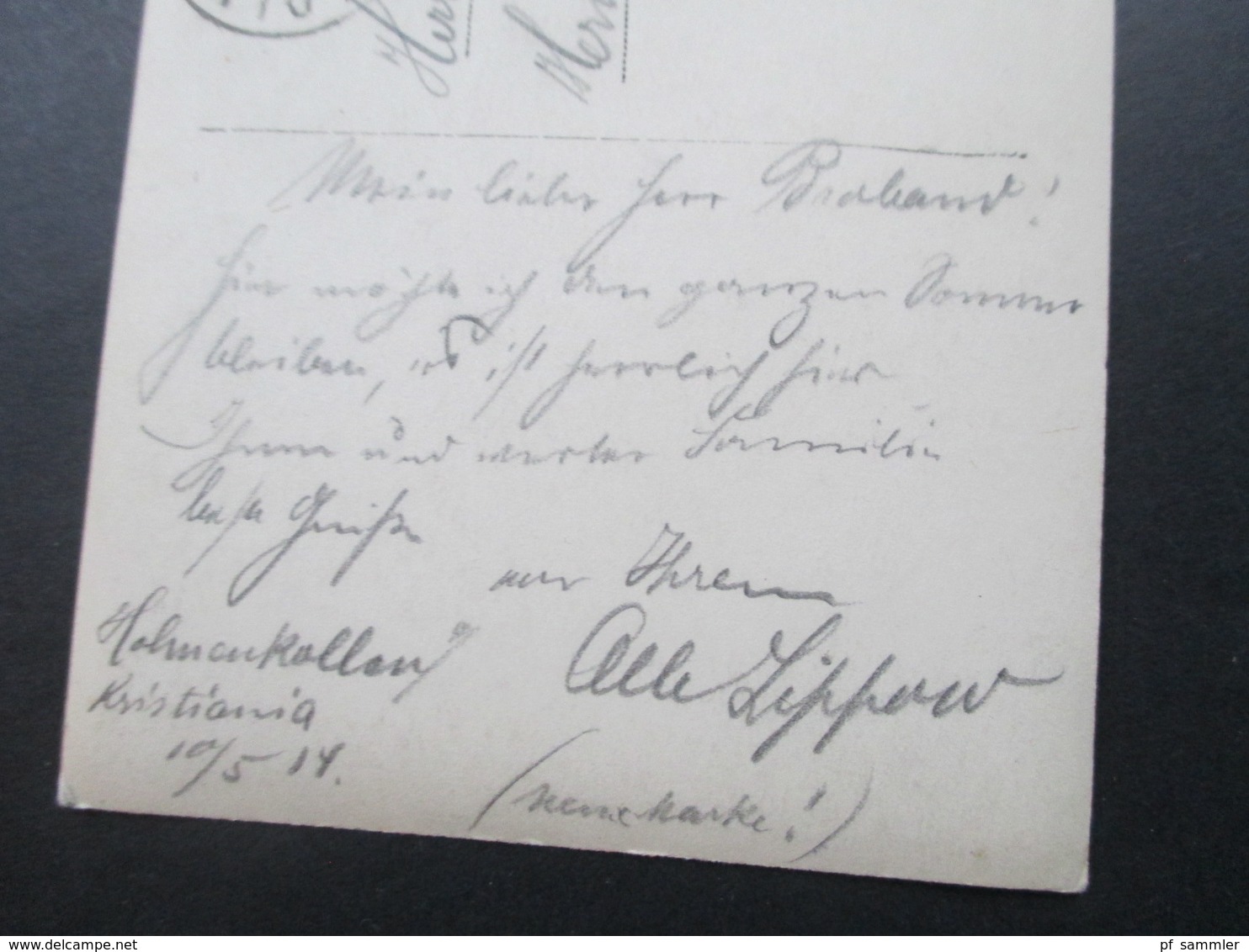 Norwegen 1914 Echtfoto AK Holmenkollen Kristiana Nach Leipzig Gesendet! Nr. 94 EF 100 Jahre Unabhängigkeit - Lettres & Documents