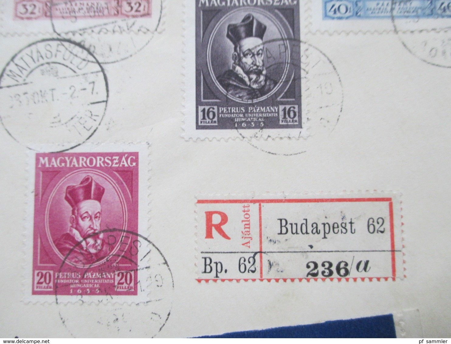 Ungarn 1935 Nr. 522 - 527 Satzbrief Einschreiben Budapest 62 Luftpostbrief An Richard Borek In Braunschweig Mit Ak Stemp - Briefe U. Dokumente