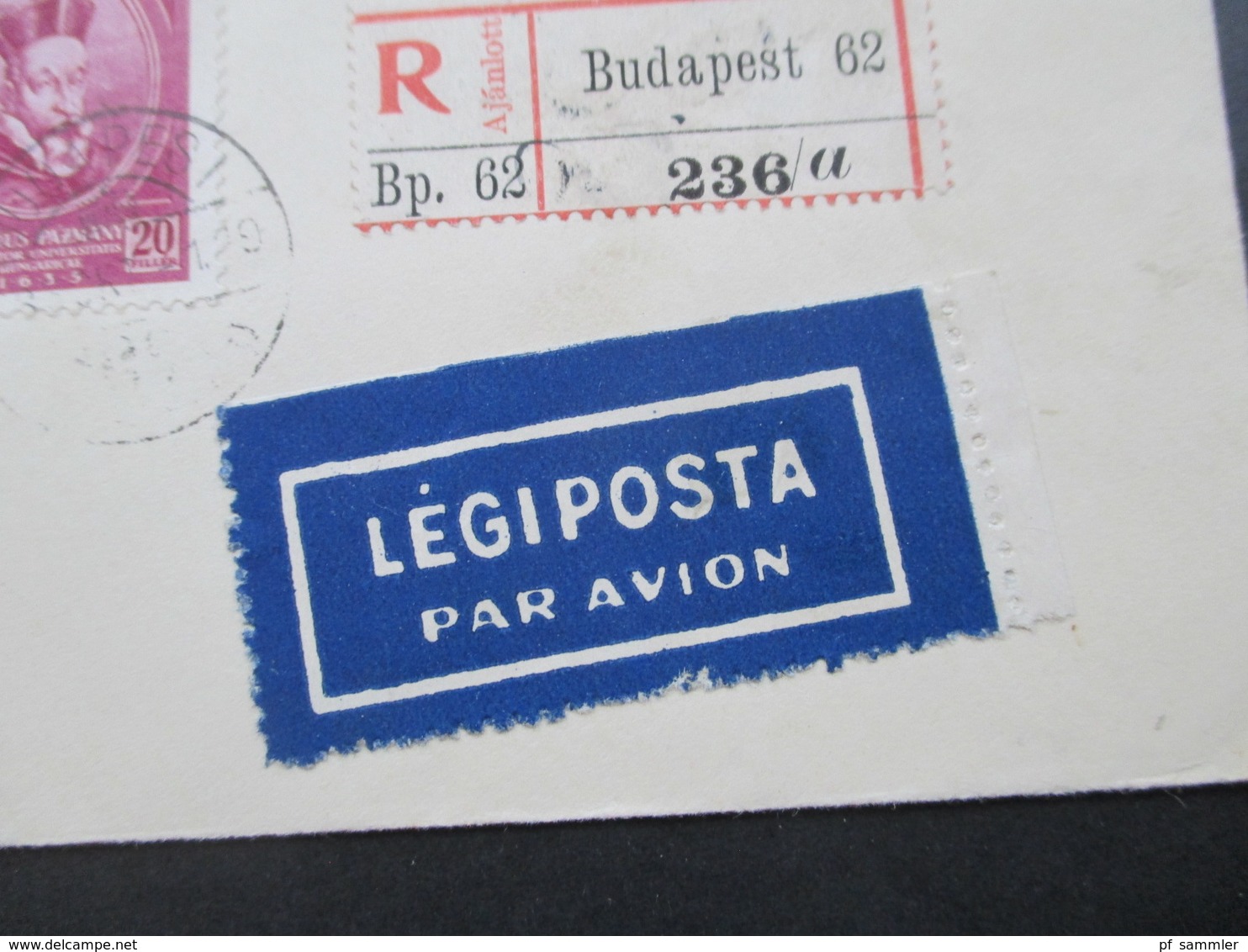 Ungarn 1935 Nr. 522 - 527 Satzbrief Einschreiben Budapest 62 Luftpostbrief An Richard Borek In Braunschweig Mit Ak Stemp - Briefe U. Dokumente
